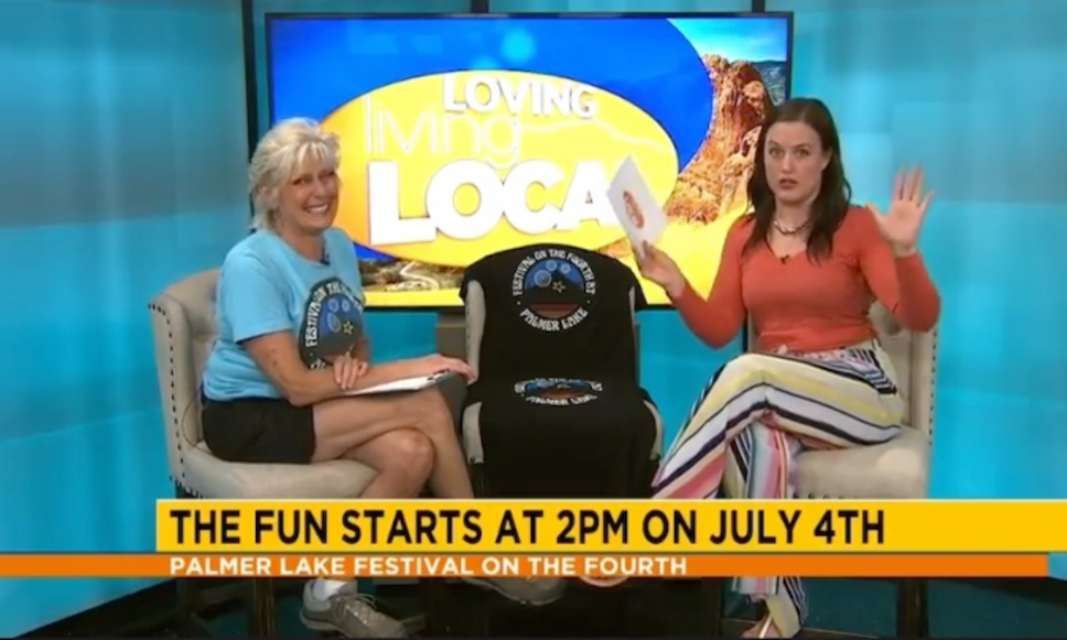 screenshot image of Loving Living Local television show advertising the Festival on the Fourth at Palmer Lake 2022 event