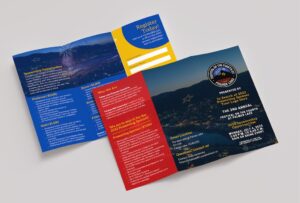 image of the Festival on the Fourth at Palmer Lake 2022 event sponsorship trifold design front and back