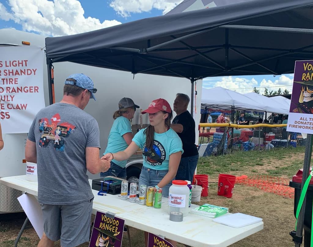 photo of beer garden volunteer at the Festival on the Fourth at Palmer Lake 2022 event