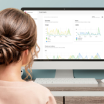 business owner reviewing over Google Business Insights dashboard