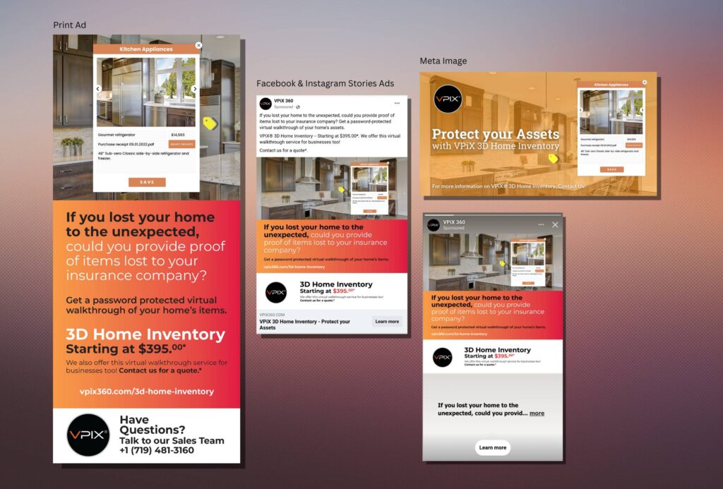image of 3d home inventory ad campaign design work